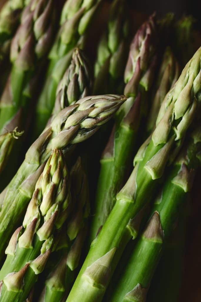 Close-up of fresh green asparagus spears