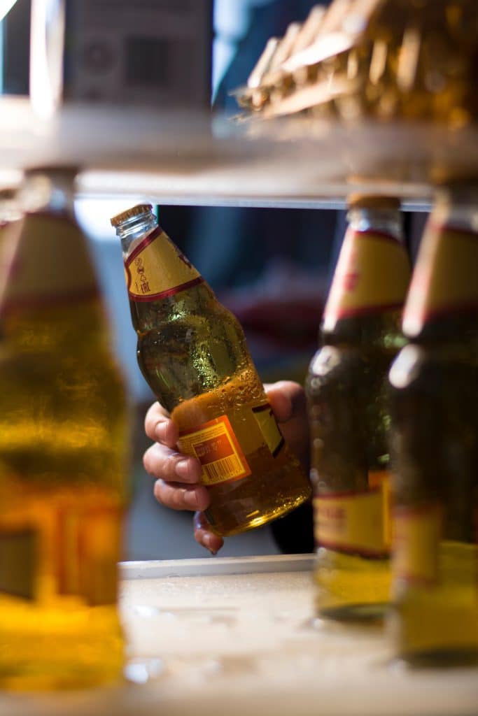 Bottle of beer from the refrigerator