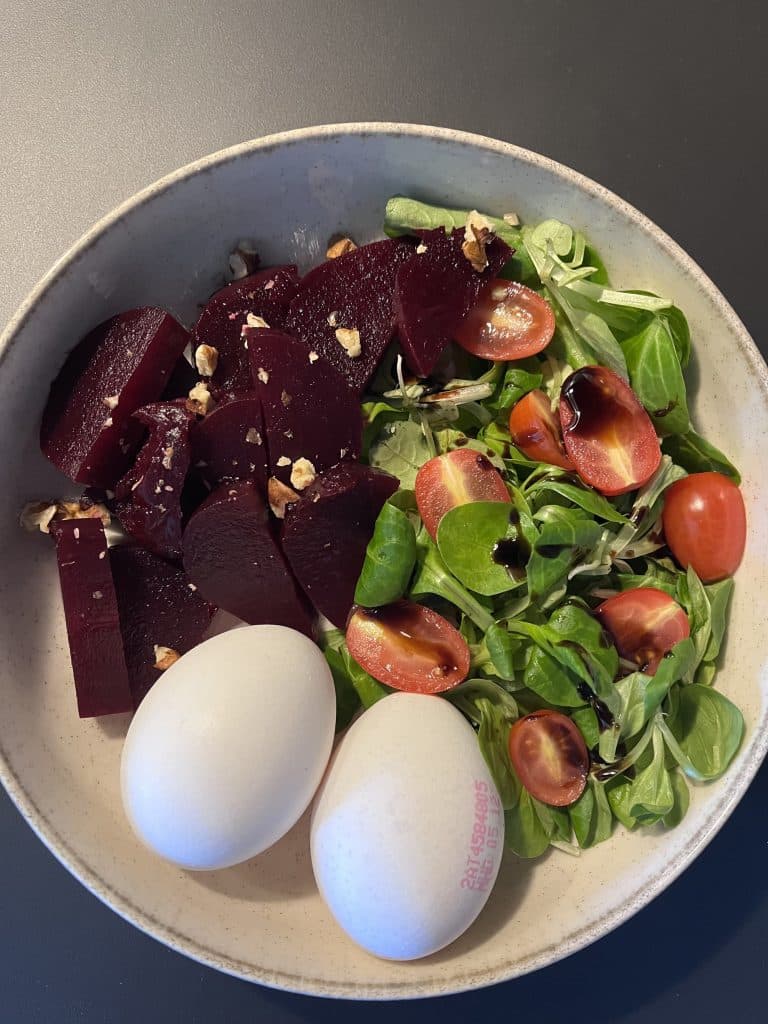 Fresh beet greens with red stems