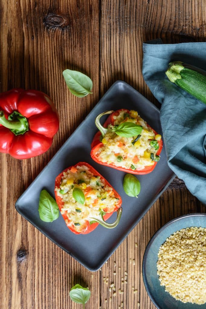 Colorful bell peppers grouped together