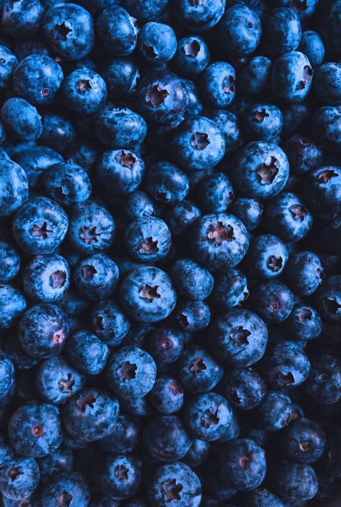 Heap of fresh blueberries up close