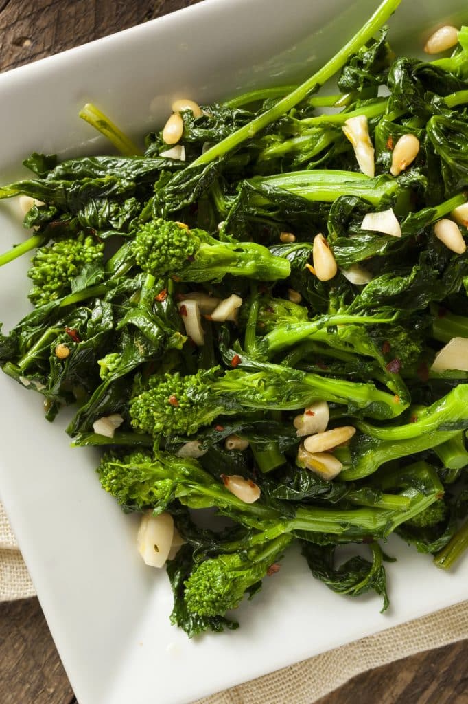 Bunch of leafy broccoli rabe