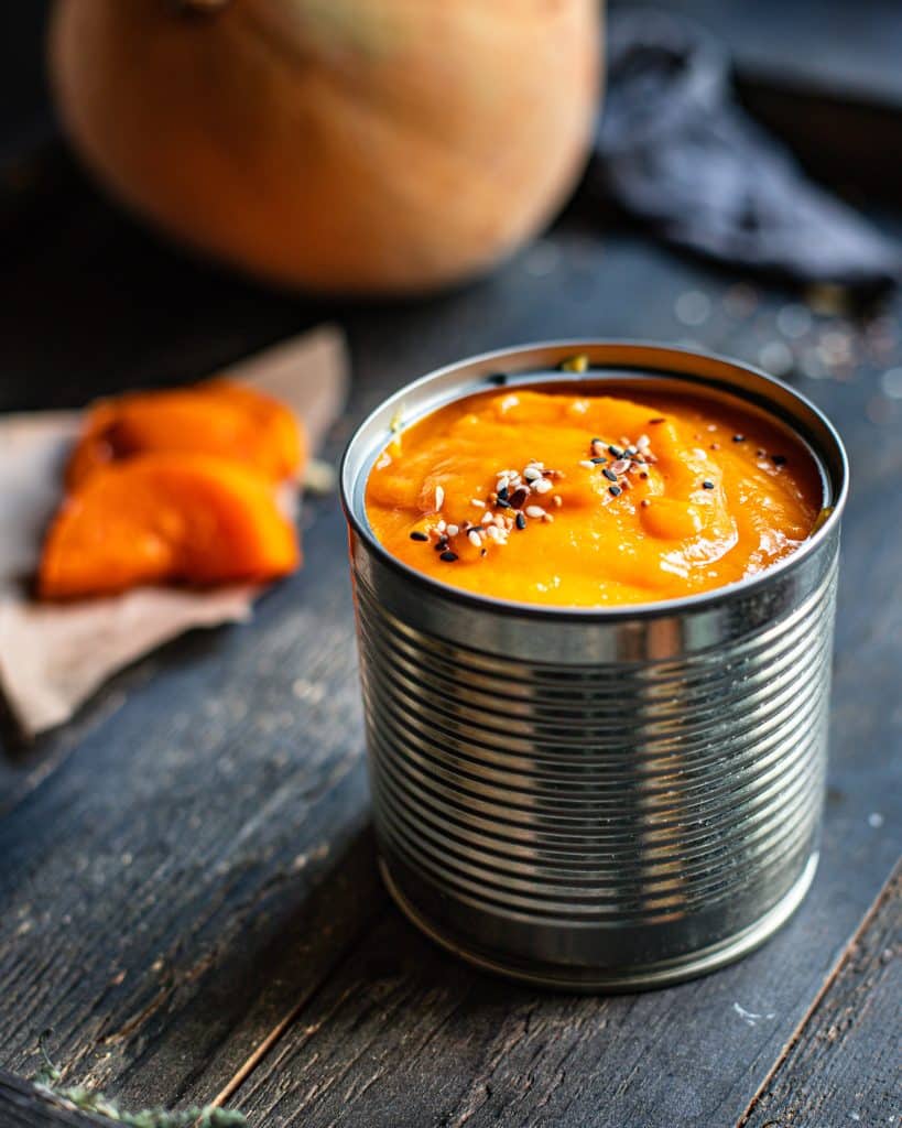 Pumpkin cream soup for a first course