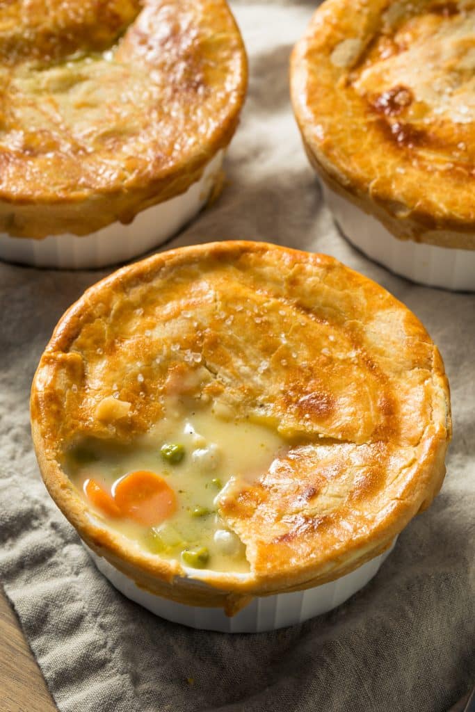 A golden chicken pot pie