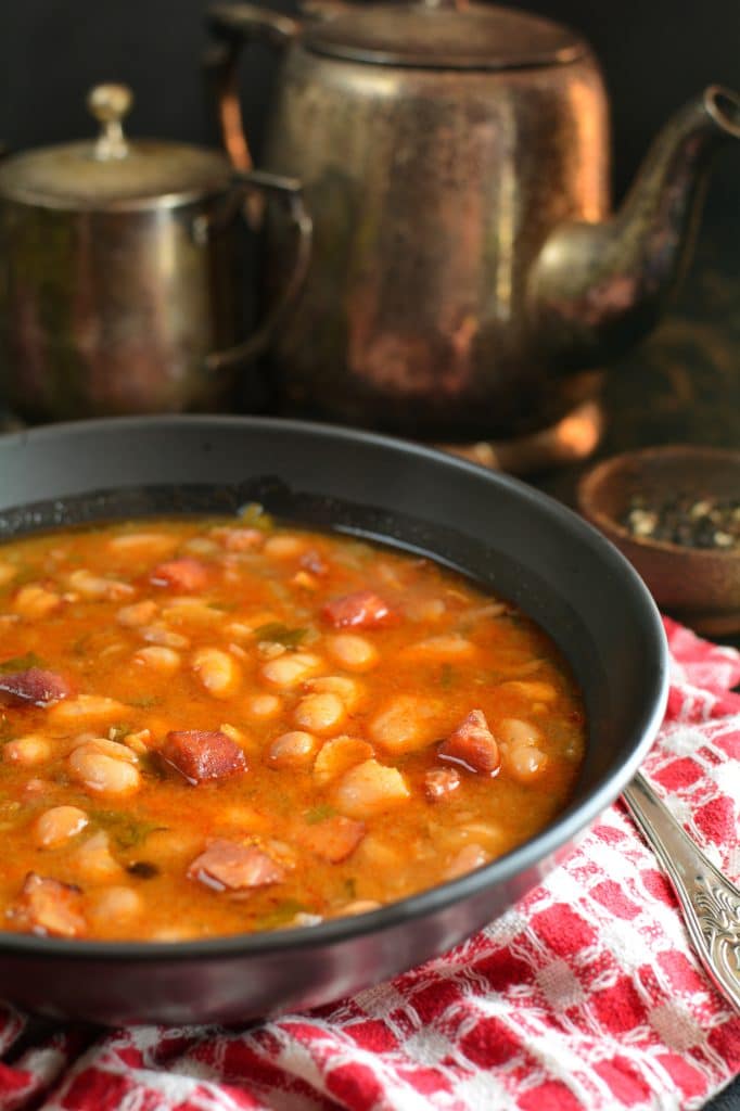 Bowl of beef and bean chili