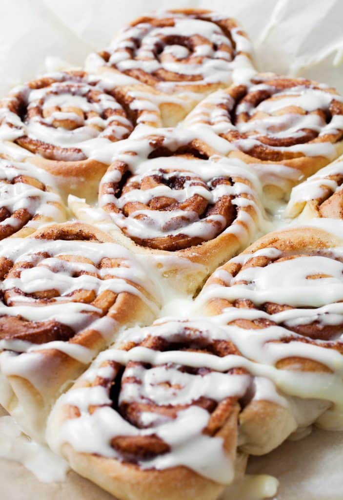 Freshly baked cinnamon rolls
