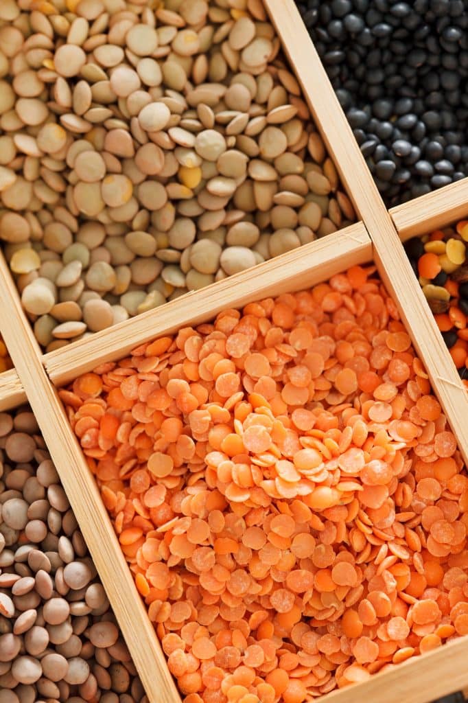 Small heap of dried lentils
