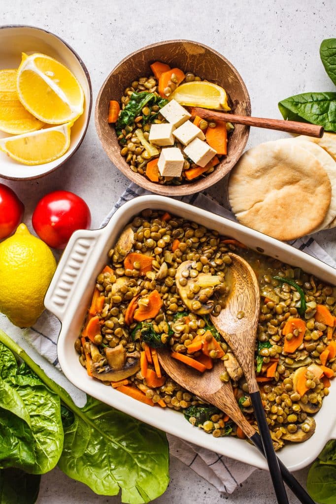 Bowl of dried lentils