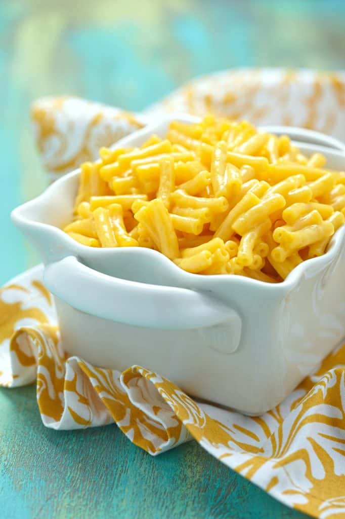 Creamy macaroni and cheese in a serving dish