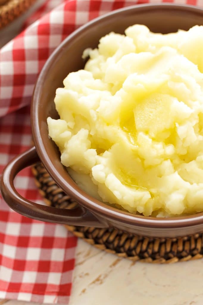 Creamy mashed potatoes with butter