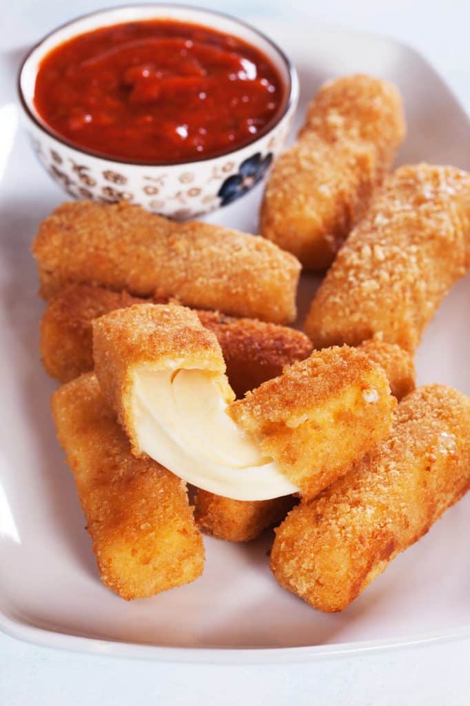 Fried mozzarella sticks