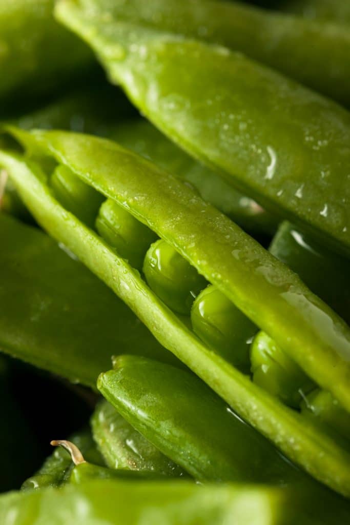 Sugar snap peas in their pods