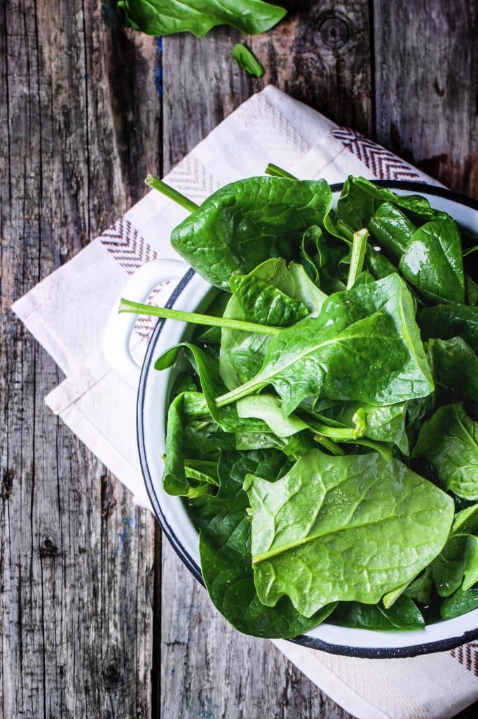 Fresh spinach leaves