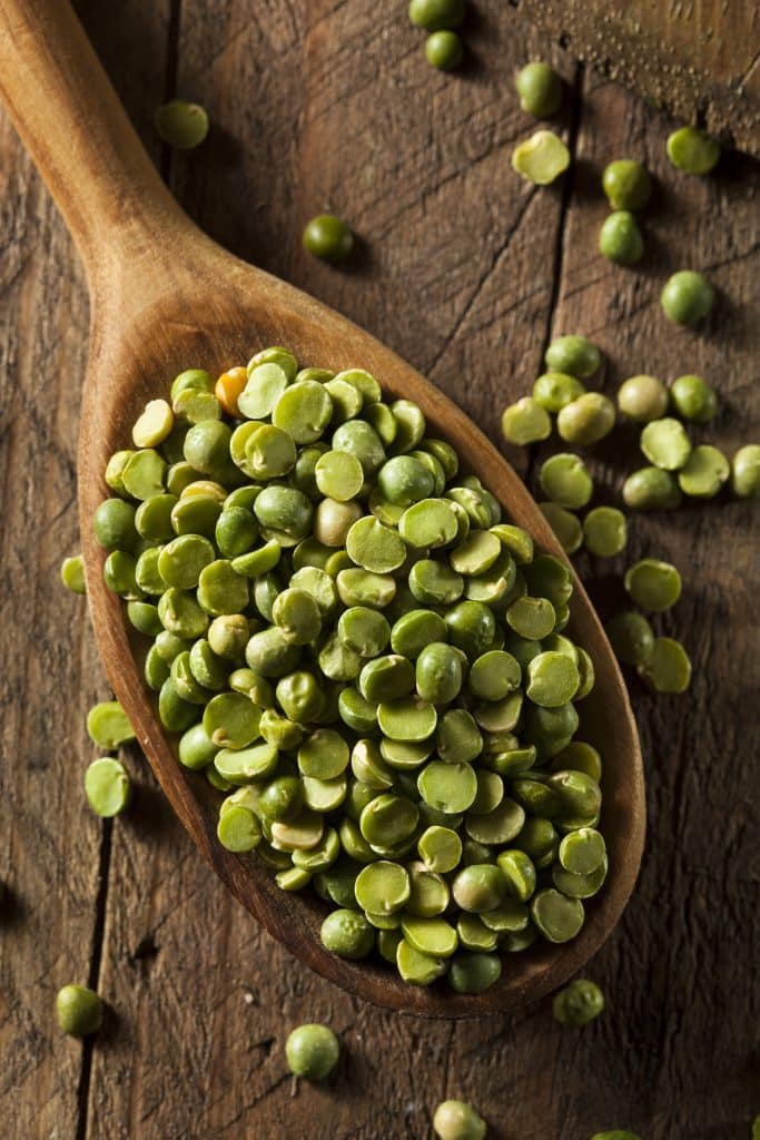 Raw green split peas