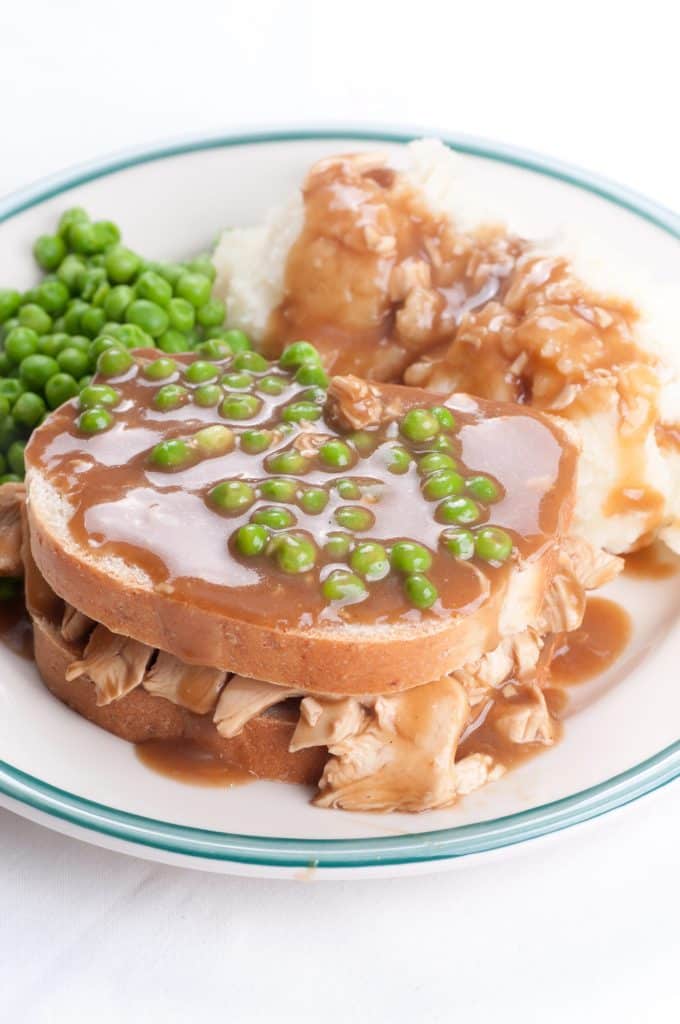 Roasted turkey and gravy on a table